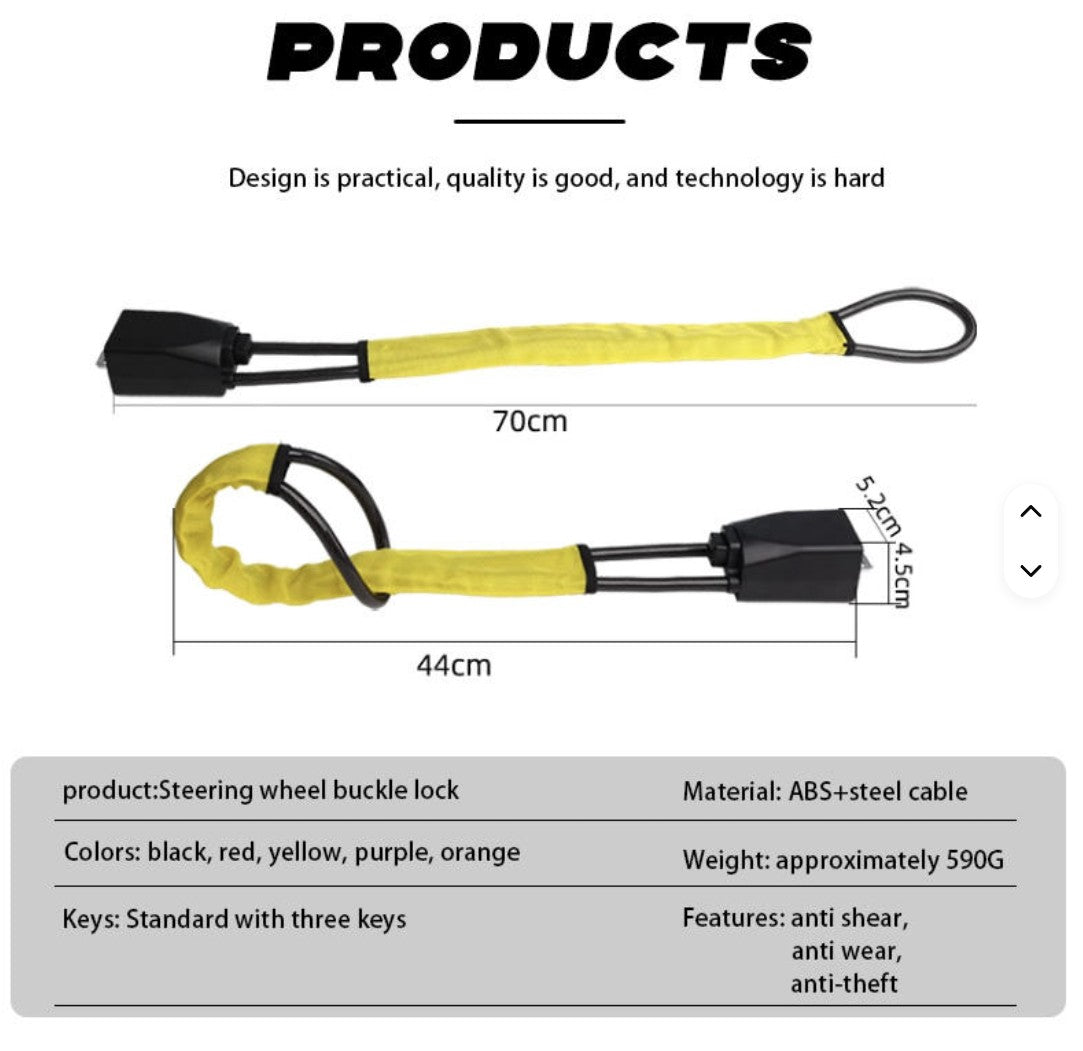 Click N Lock It - Seat Belt To Steering Wheel Lock + ADD FARADAY POUCH TO BASKET FOR FREE